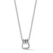 WALTERS FAITH Huxley 18K White Godl and Diamond Coil Link Pendant Necklace